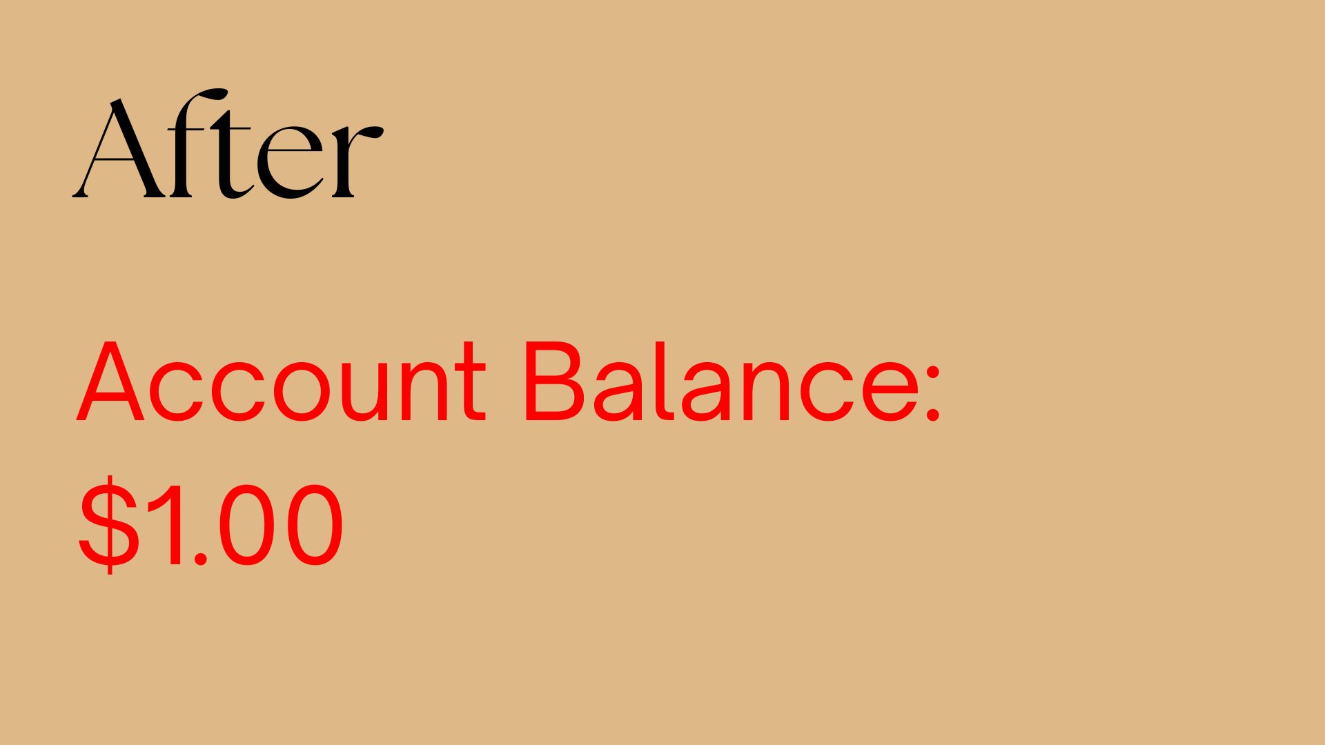 Bank account after